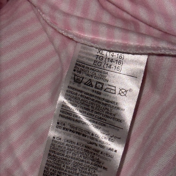 NWT old navy striped pink white crop top t-shirt short sleeve kid XL women S-XS - Picture 6 of 7